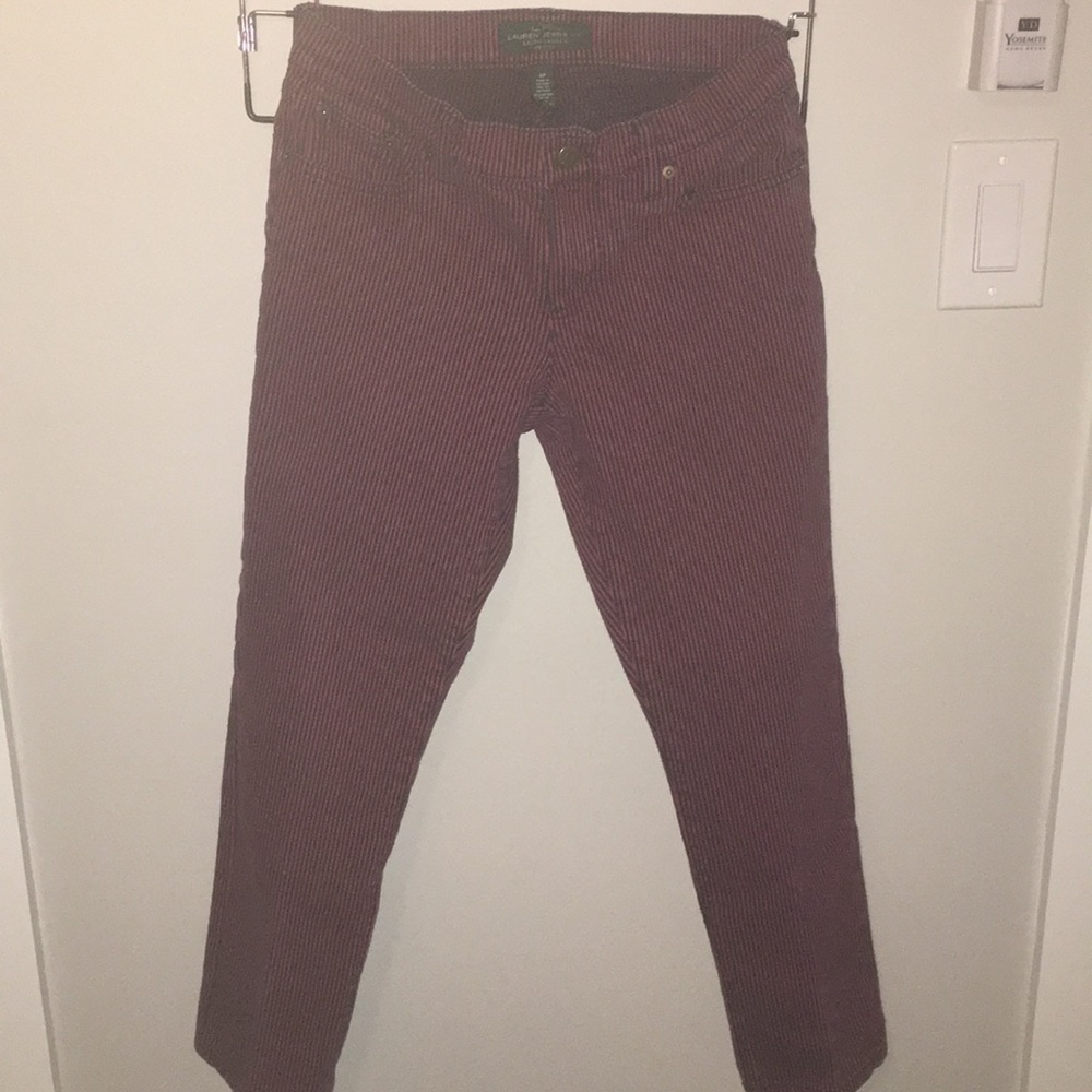 pinstripe blue and red ralph lauren jeans
